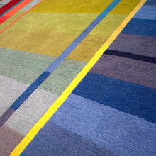 Blue Vortex Circle Hand Knotted Pile Rug Detail by Ptolemy Mann