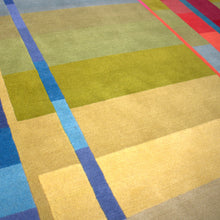 Blue Vortex Circle Hand Knotted Pile Rug Detail by Ptolemy Mann