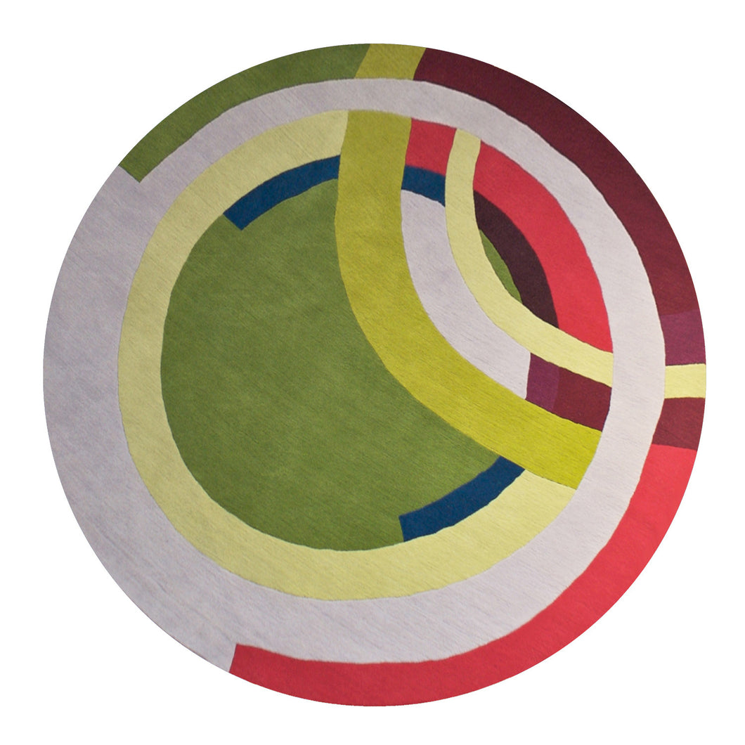 Green Frank Circle – Hand Knotted Pile Rug
