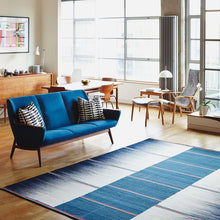 Petrol Grey Stripe Gelim – Flatweave Rug