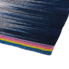 Petrol Grey Stripe Gelim – Flatweave Rug