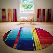 Red Vortex Circle – Hand Knotted Pile Rug