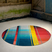 Red Vortex Circle – Hand Knotted Pile Rug