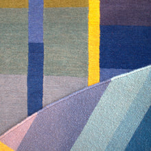 Blue Vortex Circle Hand Knotted Pile Rug Detail by Ptolemy Mann