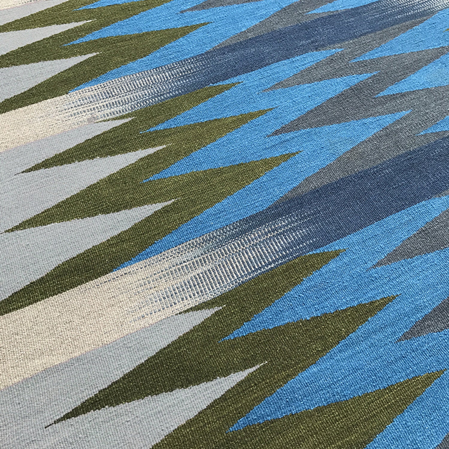 Zigzag Blue Flatweave rug | Ptolemy Mann Rugs – gelim.co